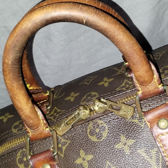 LOUIS VUITTON BROWN MONOGRAM LV BOSTON BAG SATCHEL LARGE BAG ~AUTHENTIC - Picture 8 of 16